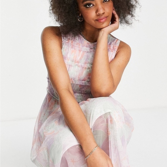 Anaya With Love Frill Tulle Midi Dress - 2 - Picture 7 of 8